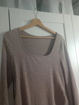 Vestido premamá rosa palo manga larga