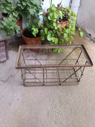 Botellero antiguo francés metal JAPY