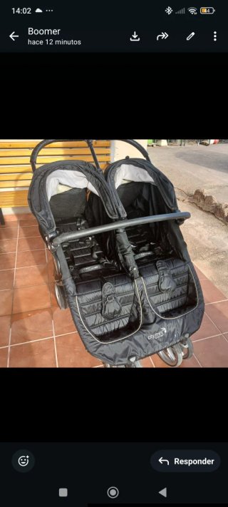 Carro Gemelar City Mini Doble Negro