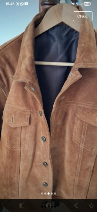 Giacca in vera pelle scamosciata tipo Levis