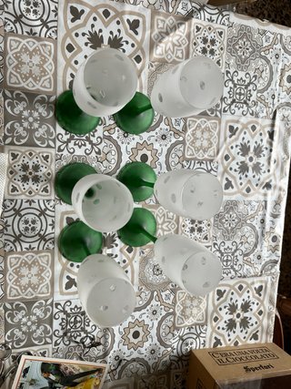 Set 6 Bicchieri Flute Pois Verdi