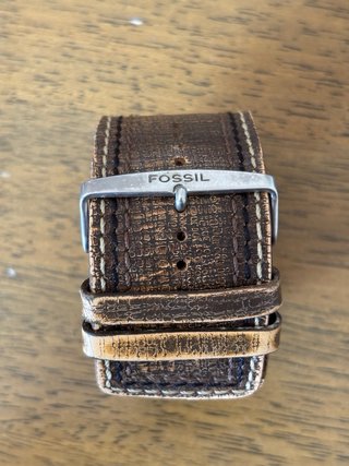 Reloj Fossil Cuero Marrón y Plata