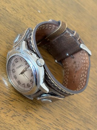 Reloj Fossil Cuero Marrón y Plata