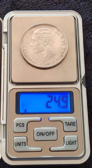 Moneda 5 Pesetas de Plata. Alfonso XII 1877