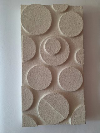 Cuadro Decorativo Papel Maché Círculos Beige