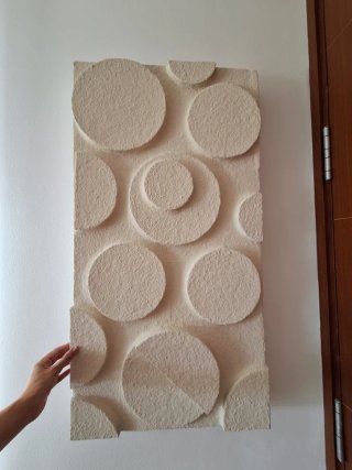 Cuadro Decorativo Papel Maché Círculos Beige