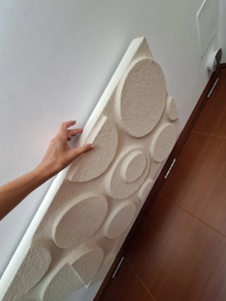 Cuadro Decorativo Papel Maché Círculos Beige