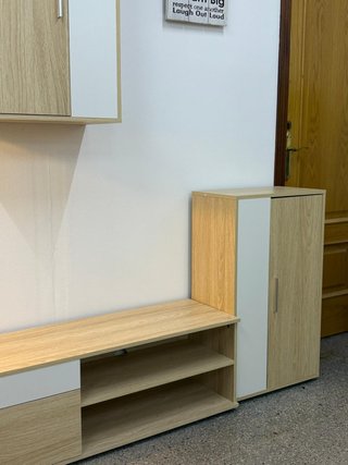 OFERTA!! Mueble de salón modular madera y blanco