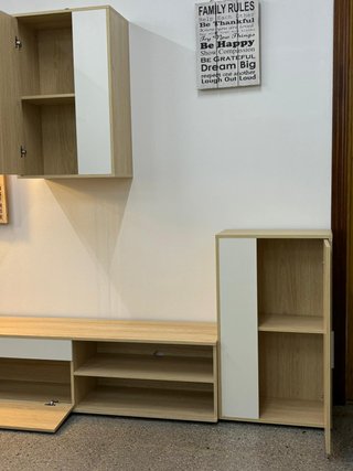 OFERTA!! Mueble de salón modular madera y blanco