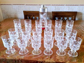 Servizio 18 bicchieri con shaker