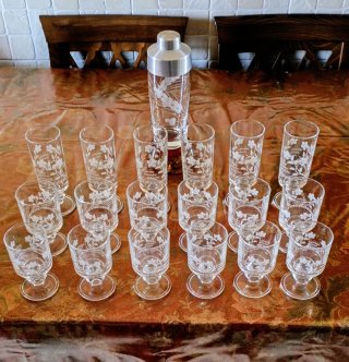 Servizio 18 bicchieri con shaker