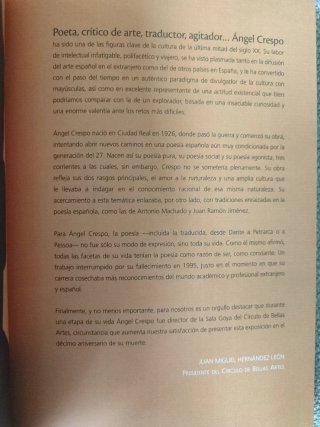 Angel Crespo con el tiempo, contra el tiempo