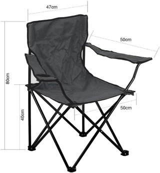 Pack 2 Sillas Plegables Portavasos Gris