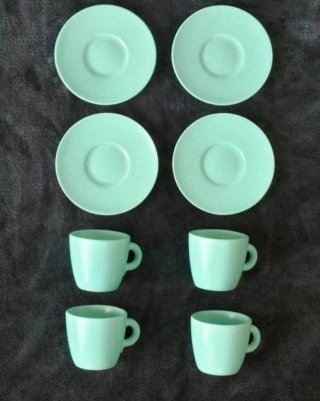 Juego 4 Tazas y Platos Ikea Färgklar