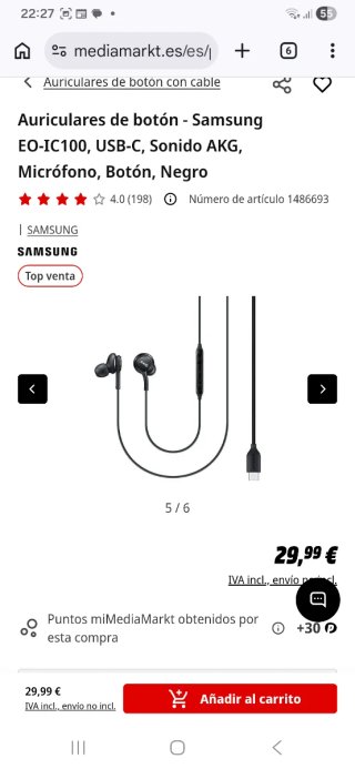 Auriculares Samsung AKG USB-C Originales ver fotos
