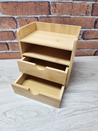 Organizador de escritorio de bambú