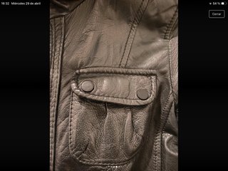Chaqueta Biker Piel  autentica Bershka Negra