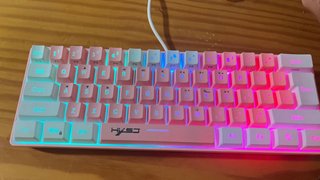 Teclado Mecánico Compacto Rosa y Blanco