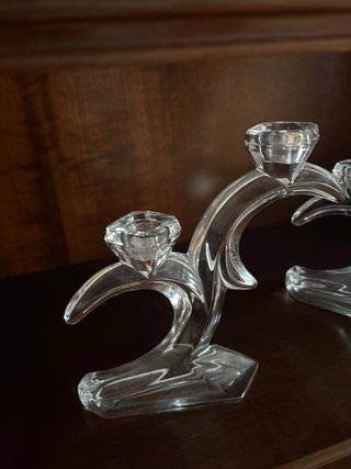 2 candelabros cristal , 30 euros el par