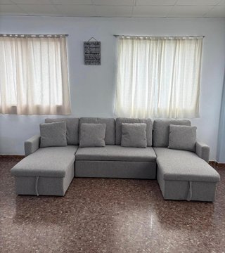 Sofá Gris Tela Modelo Nora