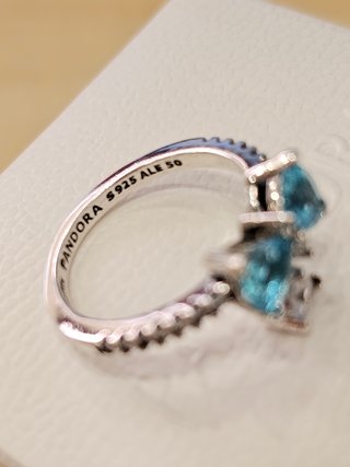 Anillo Pandora Lazo Azul Bridgerton 50+caja