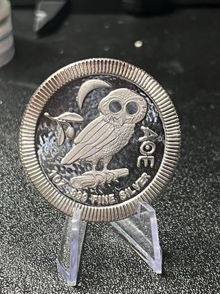 Moneda Plata Búho Ateniense 1 Onza 2017