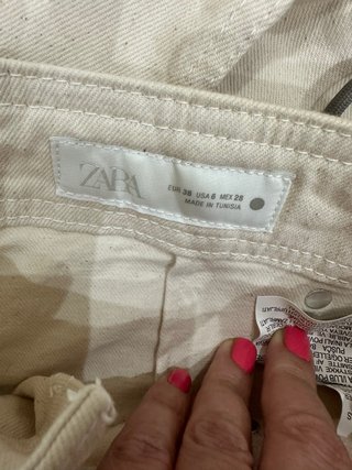 Pantalones Zara Anchos Beige