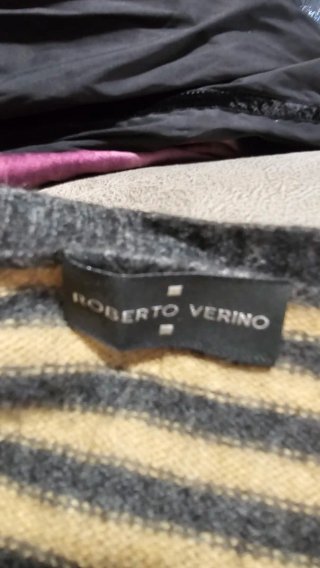 Jersey Roberto Verino Rayas Beige y Gris