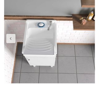 Lavabo móvil de exterior en pvc con lavabo y pue