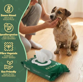 Salviette per Cani Senza Profumo e Alcol