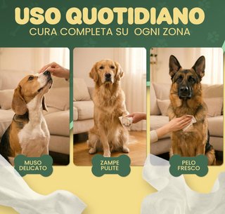 Salviette per Cani Senza Profumo e Alcol