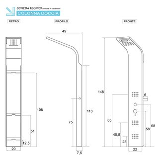 Colonna Doccia Effetto Cemento ACCIAOI INOX