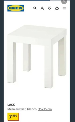 Mesa auxiliar Ikea Lack 35x35 Blanca