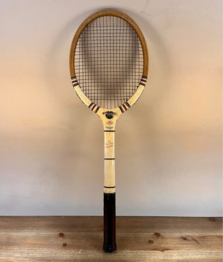 Set tenis vintage Dunlop años 50: raqueta y prensa