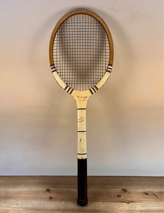 Set tenis vintage Dunlop años 50: raqueta y prensa