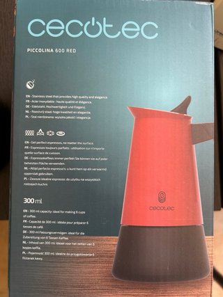 Cafetera Italiana Roja Cecotec Piccolina 600