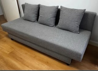 Sofá Cama Ikea Gris Tela