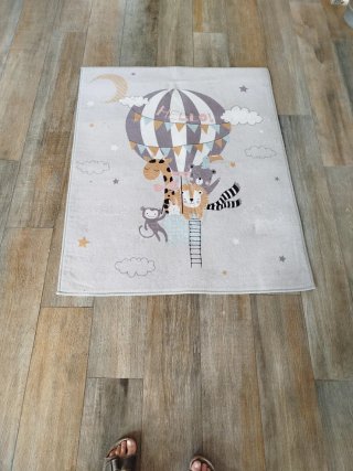 Alfombra infantil globo aerostático animales 1,20c