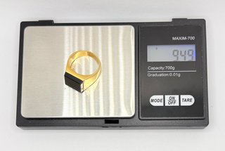 Sello de oro 18k piedra Onix, 9.49 g, T-20.