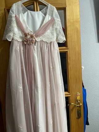 Vestido de Comunión Blanco y Rosa