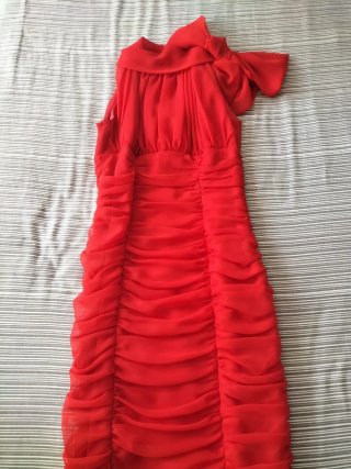 Vestido de fiesta gasa rojo