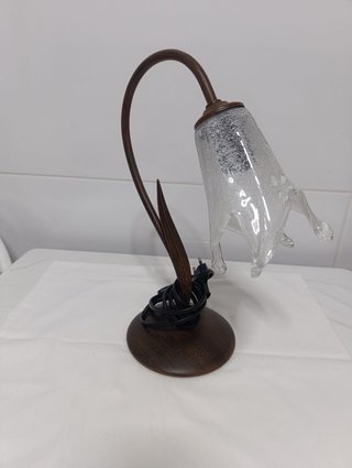 Lámpara de techo y mesilla metal y cristal