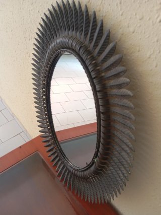 Espejo Sol, vintage Metal Negro.