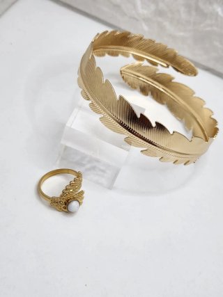 Conjunto Acero Quirúrgico Chapado Oro