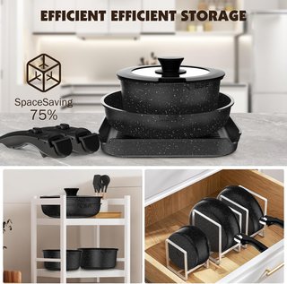Batería Cocina Yashe 21 Piezas Negro