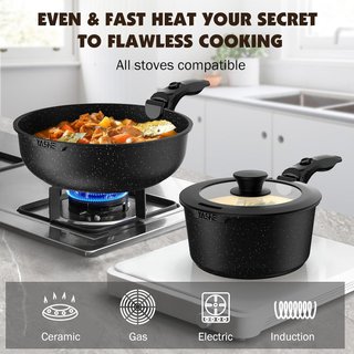 Batería Cocina Yashe 21 Piezas Negro