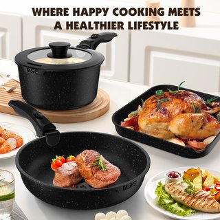 Batería Cocina Yashe 21 Piezas Negro
