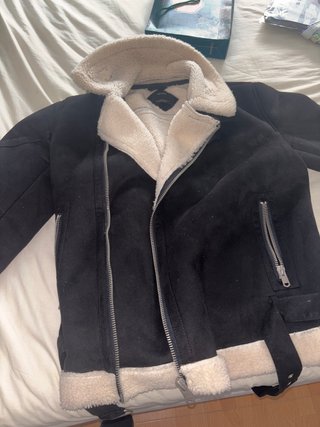 Cazadora Bershka ante y borrego hombre M
