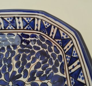 Centrotavola ceramica Nabeul Tunisia vintage