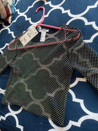 Zara Camiseta Transparente Brillante Talla S